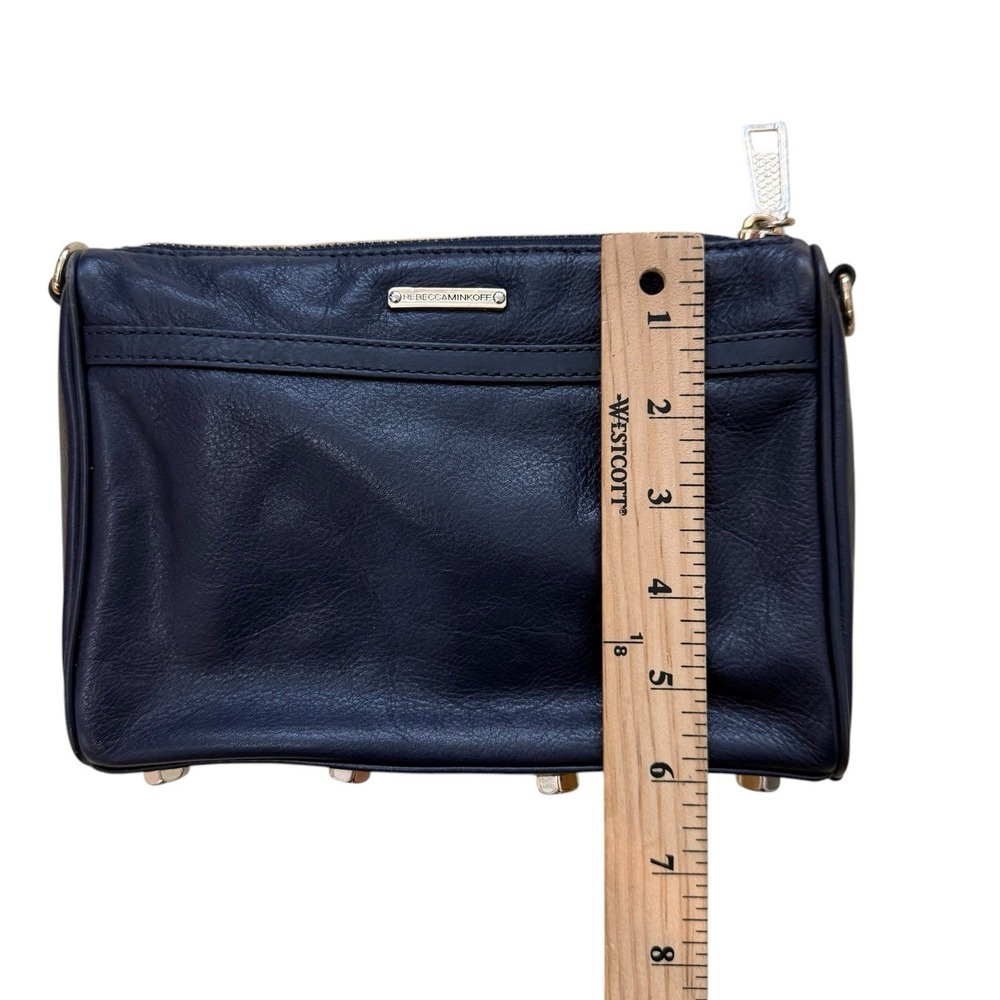 Rebecca Minkoff Womens Leather Mini M.A.C Navy Blue Crossbody Clutch Bag - Picture 7 of 13
